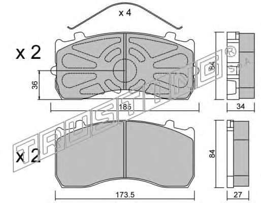Комплект тормозных колодок, дисковый тормоз