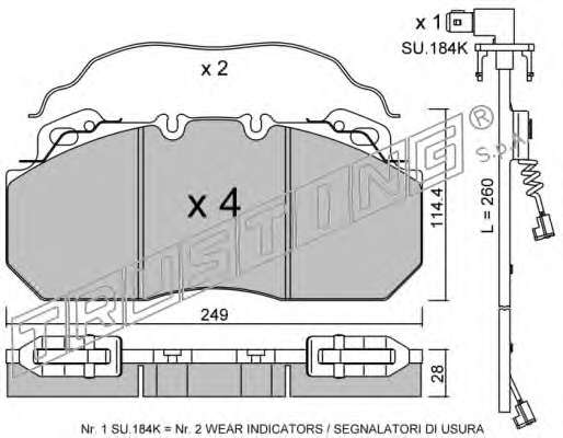 Комплект тормозных колодок, дисковый тормоз