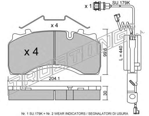 Комплект тормозных колодок, дисковый тормоз
