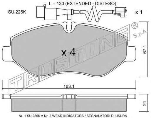 Комплект тормозных колодок, дисковый тормоз