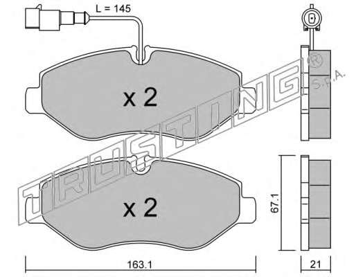 Комплект тормозных колодок, дисковый тормоз