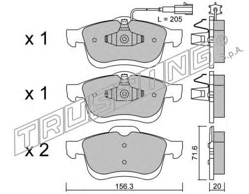 Комплект тормозных колодок, дисковый тормоз