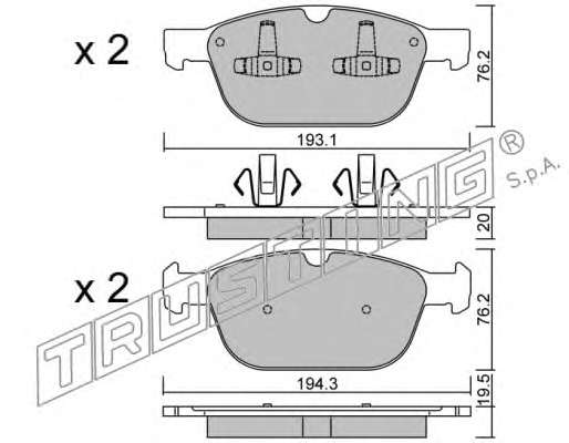 Комплект тормозных колодок, дисковый тормоз