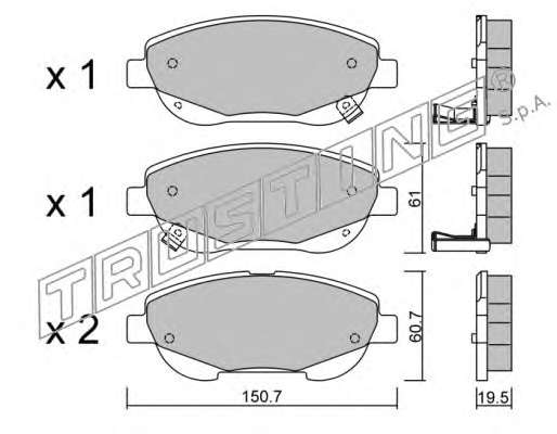 Комплект тормозных колодок, дисковый тормоз
