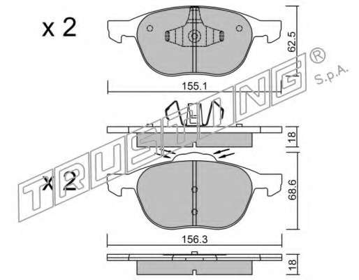Комплект тормозных колодок, дисковый тормоз