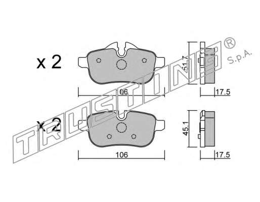 Комплект тормозных колодок, дисковый тормоз