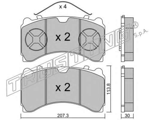 Комплект тормозных колодок, дисковый тормоз