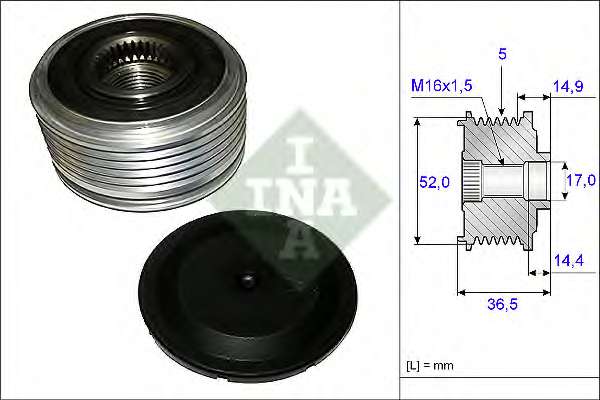 Шків генератора MB A-class (W169) 04-12 5PK