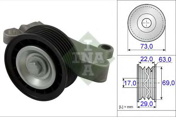 Ролик генератора Ford Focus/Fiesta/C-Max 1.0-1.6 04- (паразитний) (73x29)