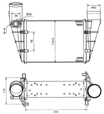 Радіатор інтеркулера Audi A4/A6/VW Passat 1.8/1.9TDI 95-05