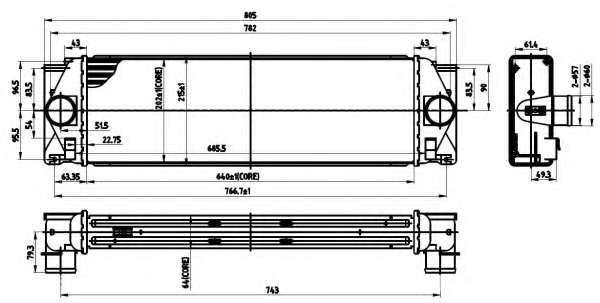 Радіатор інтеркулера MB Sprinter 2.2-3.0 CDI/VW Crafter 2.5TDI 06-