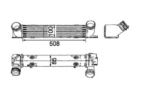 Радіатор інтеркулера BMW 1 (E81/E82/E87/E88)/3 (E90/E91)/X1 (E84) 2.0 04-15