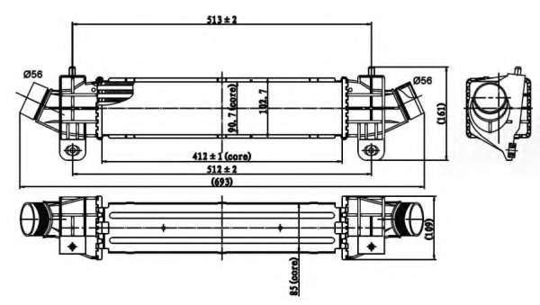 Радіатор інтеркулера Ford Mondeo III 2.0-2.2 TDCI 00-07