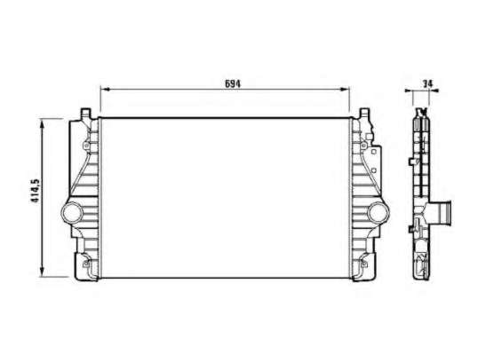 Радіатор інтеркулера VW Passat/T4 2.5D/2.8 95-05