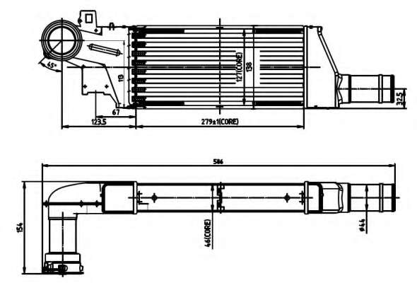 Радіатор інтеркулера Opel Combo 04-/Corsa C 1.3/1.7CDTI 03-12