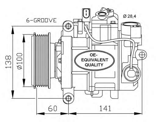 Компресор кондиціонера Audi A4/A5/A6/A8/Q5 1.6-3.0D 00-