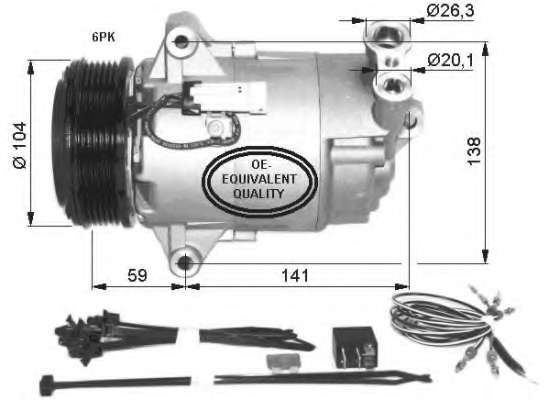Компресор кондиціонера Opel Astra H 1.9CDTI 04-10/Zafira 05-15
