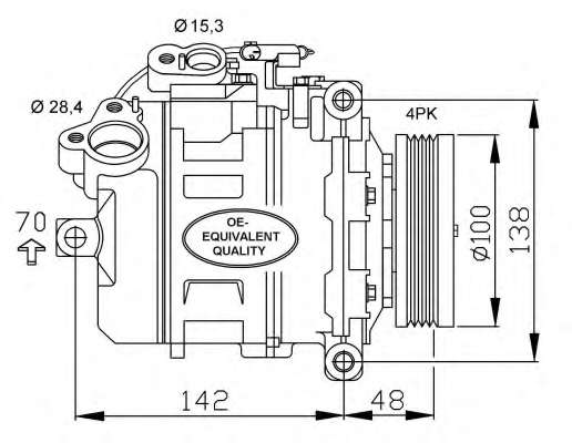 Компресор кондиціонера BMW 5 (E60/E61)/7 (E65/E66/E67) 2.0-3.0D 01-10