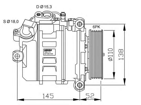 Компресор кондиціонера BMW 5 (E60/E61)/6 (E63/E64) 2.5/3.0i 04-10