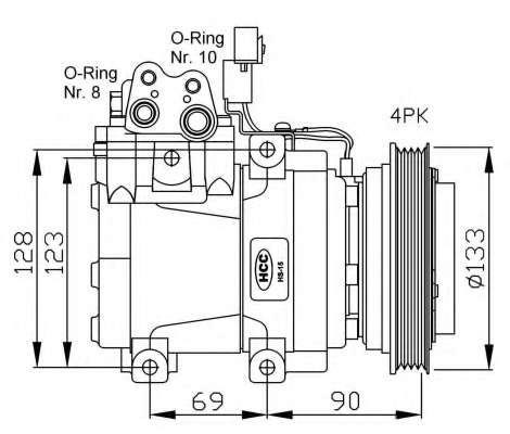 Компресор кондиціонера Hyundai Getz 1.4i/1.6 02-10