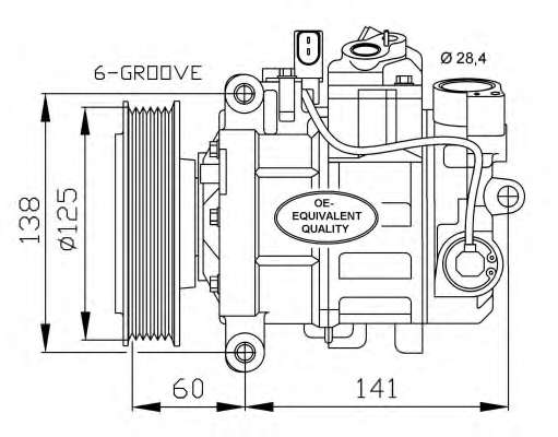 Компресор кондиціонера Audi A4/A5/A6/Q5 2.4-3.2 04-17