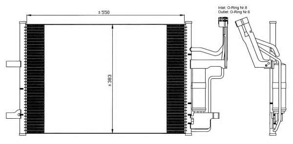 Радіатор кондиціонера (з осушувачем) Mazda 3/5 1.4-2.3 03-10