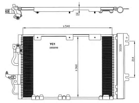 Радіатор кондиціонера (з осушувачем) Opel Astra H/Zafira B 1.6/1.6CNG/2.0 04-15