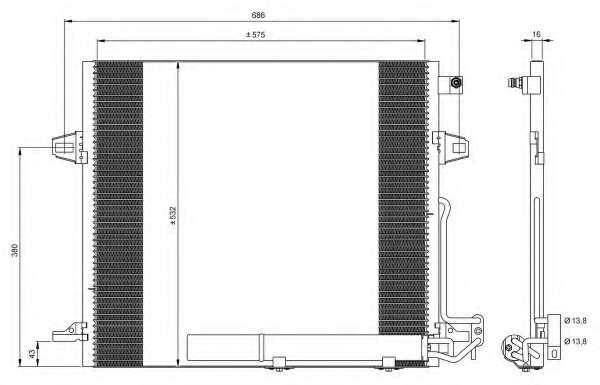 Радіатор кондиціонера MB G-class (W461) 3.0D 10-/M-class (W164) 05-11/GL-class (X164) 3.0-5.5 06-12
