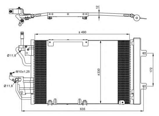 Радіатор кондиціонера Opel Astra/Zafira 1.3D/2.0 04-