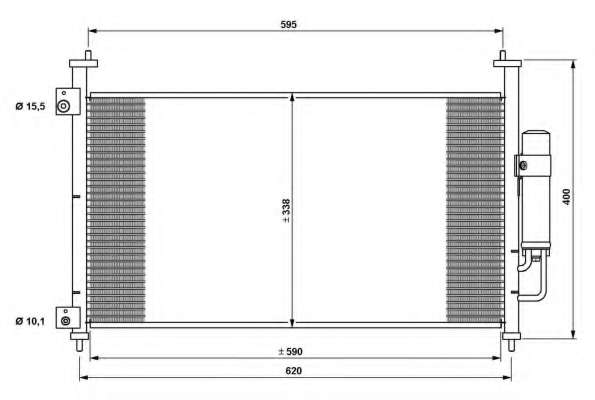 Радіатор кондиціонера (з осушувачем) Honda Civic 1.4/1.8/2.2CTDi 05-