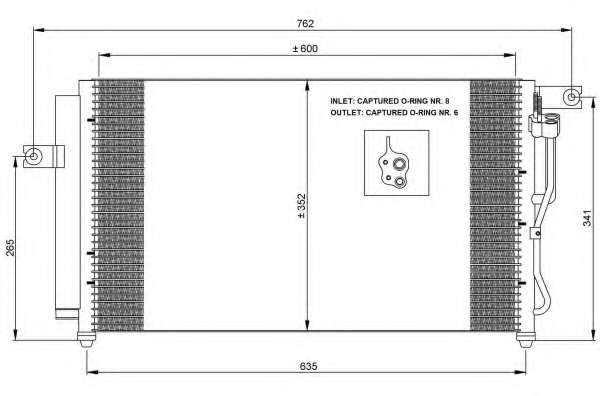 Радіатор кондиціонера (з осушувачем) Hyundai Accent 1.4/1.6 05-