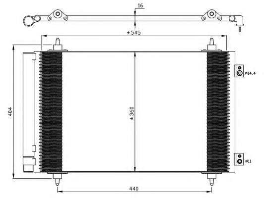 Радіатор кондиціонера Fiat Scudo 1.6D/2.0D 07-