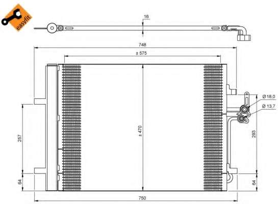 Радіатор кондиціонера (з осушувачем) Ford Galaxy/Mondeo 1.6-2.2 TDCi 07-15