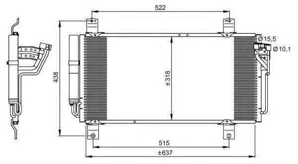 Радіатор кондиціонера Mazda 6 1.8-2.5 07-13