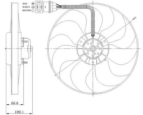 Вентилятор радіатора (електричний) Skoda Fabia/Octavia/VW Golf iV 1.0-1.4 16V 99-07