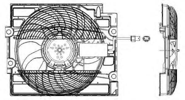 Вентилятор охолодження двигуна BMW 5 (E39) 2.0-4.9 95-04 M51/M52/M54/M62/S62 (з дифузором)