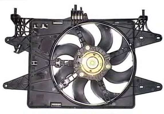 Вентилятор радіатора Fiat Doblo 1.4/1.6 01- (з дифузором)