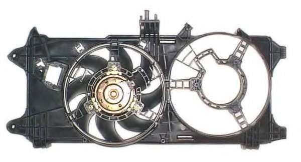 Вентилятор радіатора Fiat Doblo 01- (з дифузором)
