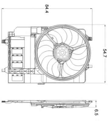 Вентилятор радіатора Mini Cooper/One 1.6 01-06 (з дифузором)
