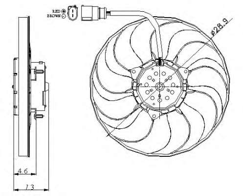 Вентилятор радіатора (електричний) VW Caddy III 1.9/2.0 TDI 04- (d=295)