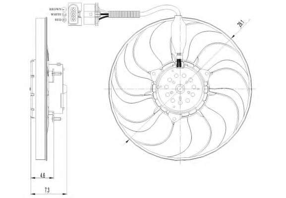 Вентилятор радіатора VW Golf 1.8T/2.3/2.8/1.9TDI 00-05/Audi A3 1.8T 96-03