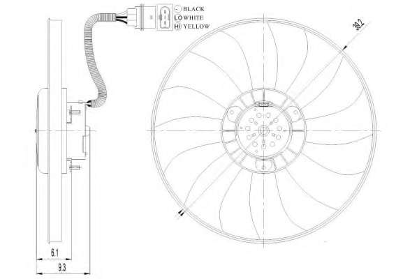 Вентилятор радіатора (електричний) Skoda Roomster/Fabia 03-10