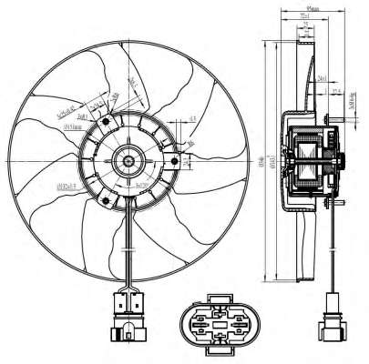 Вентилятор радіатора (електричний) VW T4 90-03
