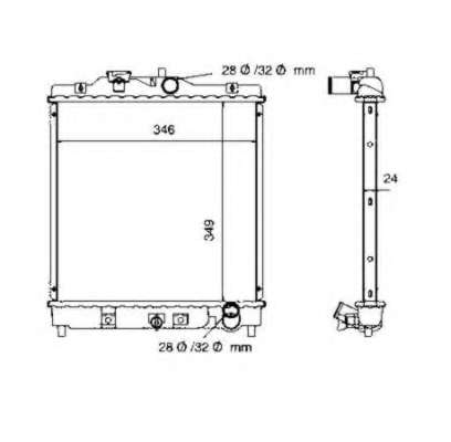 Радіатор охолодження Honda Civic 1.3-1.5 92-95