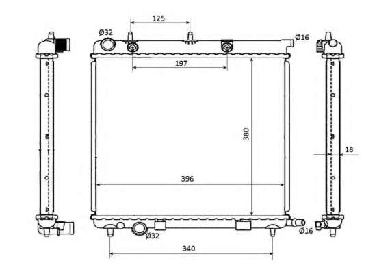Радіатор охолодження Citroen C2/C3/Peugeot 1007/207 1.1-1.6 03-