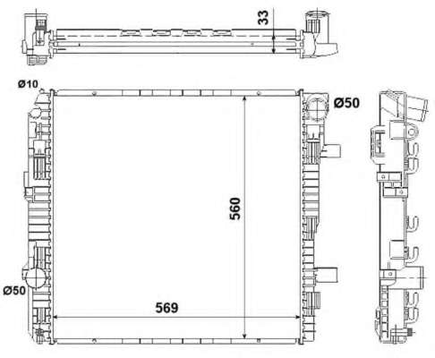 Радіатор охолодження MB Atego 815-1215 (-AC)