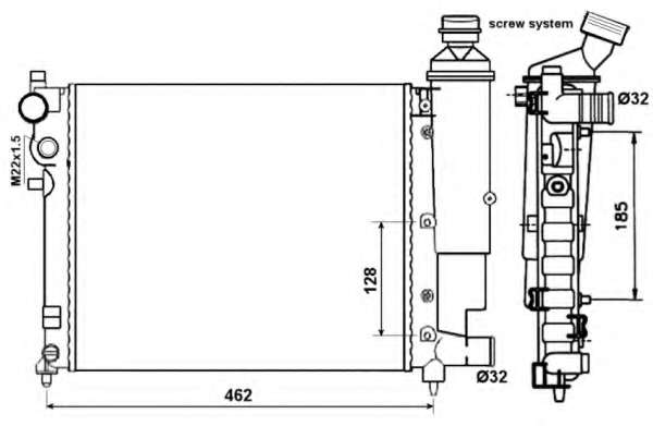 Радіатор охолодження Citroen Saxo/Peugeot 106 1.0-1.6 93-