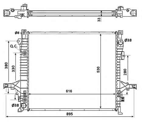 Радіатор охолодження Volvo XC90 2.5-3.2 02-14