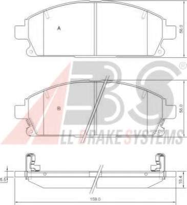 Гальмівні колодки пер. Nissan X-Trail 01-13/Pathfinder 97-04 (sumitomo) (159x55,9x16)