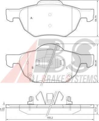 Гальмівні колодки пер. Honda Accord 03-08/CR-V 01-06 (akebono)